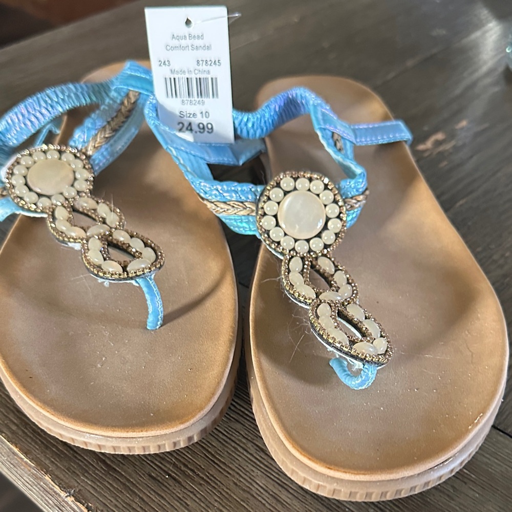 — Light Blue Beaded Women’s Flip-Flop